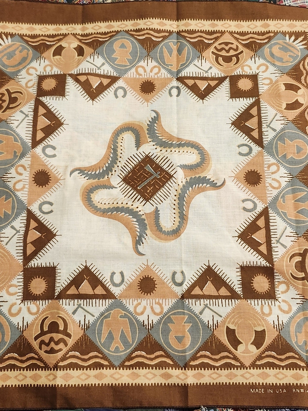 VTG Wamcraft Southwest Native American Motif Cotton Bandana